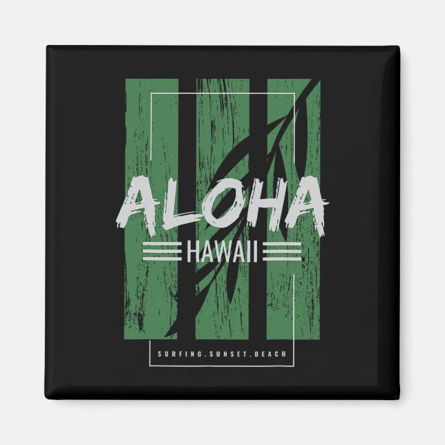 Aloha Hawaii Surfen Sunset Beach  Magnet (Vorne)