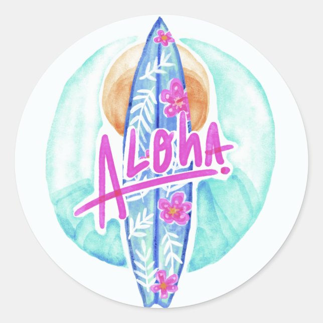 Aloha Hawaii Surfer Aufkleber (Vorderseite)