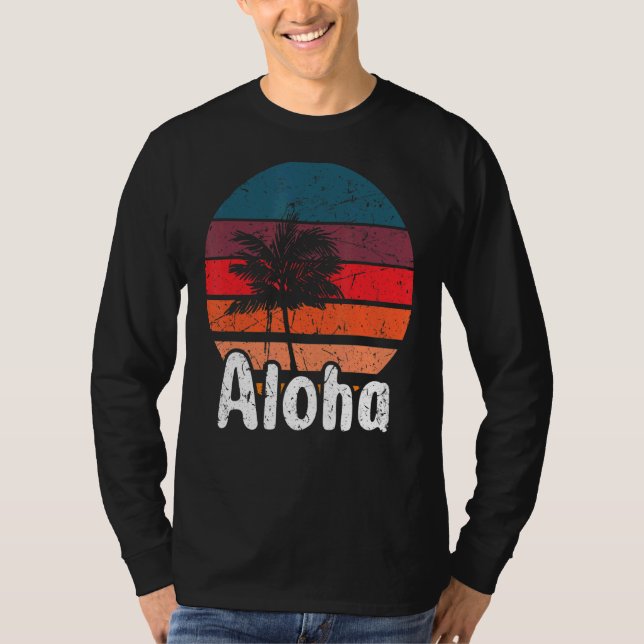 Aloha Hawaii Surfing Retro Sunset 28 T-Shirt (Vorderseite)