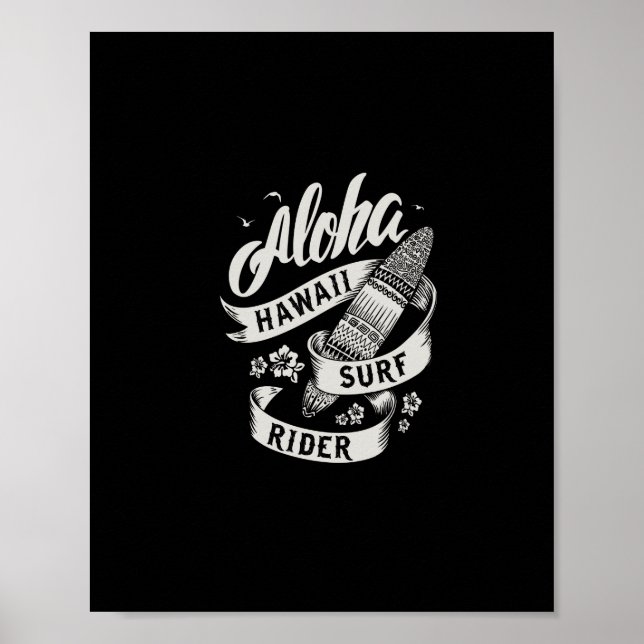Aloha hawaii Surfreiter Poster (Vorne)