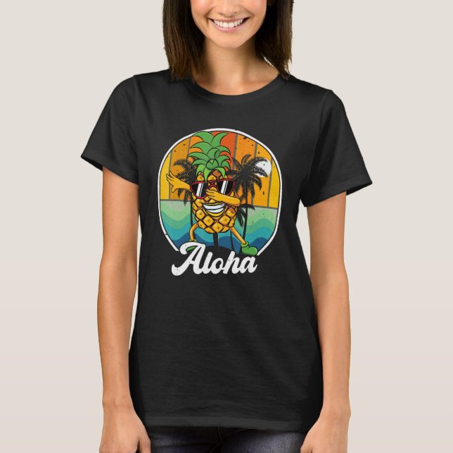 Aloha Hawaii T-Shirt Hawaiian Kids Boy Men Dabbing (Vorderseite)