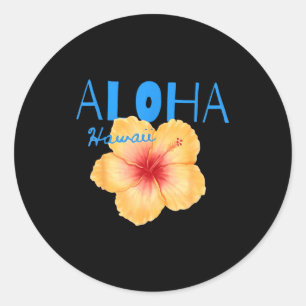Aloha Hawaii tropische Blumen Strand Sommerferien Runder Aufkleber