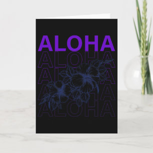 Aloha Hawaii Urlaub Surfen Strand Tropischer Hibis Karte