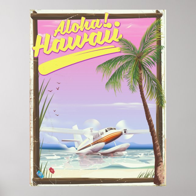 Aloha! Hawaii Vintage style travel poster (Vorne)