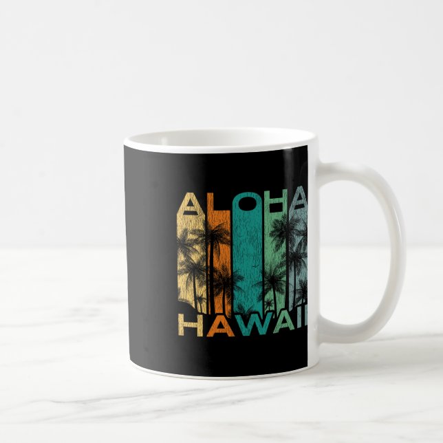 Aloha Hawaii Vintage-Surfbrett  Kaffeetasse (Rechts)
