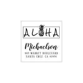 Aloha Hawaiian Ananas Nachname Rücksendeadresse Gummistempel