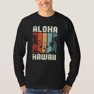 Aloha Hawaiian Beach Palm Bäume Sommerurlaub Ha T-Shirt