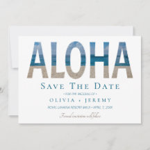Aloha Hawaiian Beach Wedding Save the Date