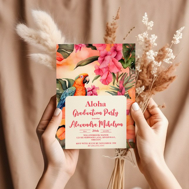 Aloha Hawaiian Blume Abschluss Einladung (Von Creator hochgeladen)