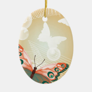 Aloha Hawaiian Butterfly Hochzeit Liebe Kunst Dest Keramikornament