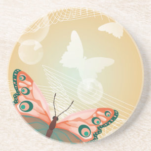 Aloha Hawaiian Butterfly Hochzeit Liebe Kunst Dest Sandstein Untersetzer