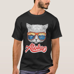 Aloha Hawaiian Cat Sonnenbrille Funny Niedlich Kit T-Shirt