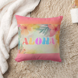 Aloha Hawaiian Floral Watercolor Kissen