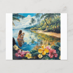 Aloha Hawaiian Girl Feiertagspostkarte
