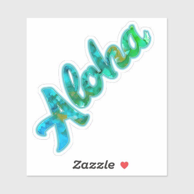 Aloha Hawaiian Grußsticker für Alkohol Tinte Art Aufkleber (Blatt)