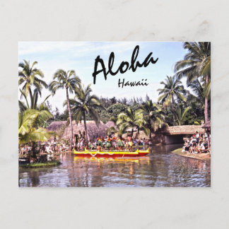 Aloha Hawaiian Hula Dancers Retro Postkarte