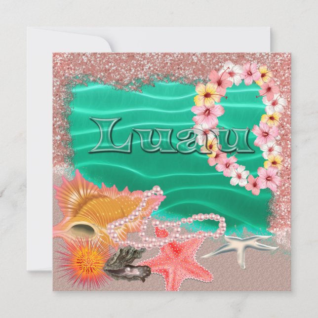 Aloha Hawaiian Luau Invitation (Devant)