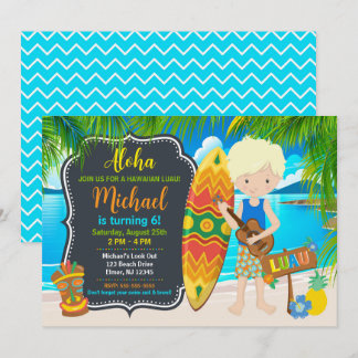 Aloha Hawaiian Luau Tropicaler Geburtstag Einladung