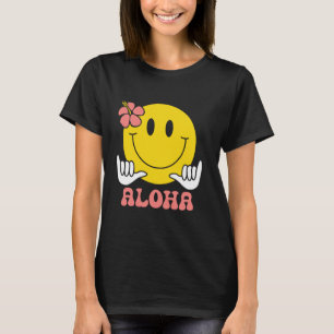 Aloha Hawaiian Niedlich Smile Face Shaka Hibiskus T-Shirt