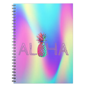 Aloha Hawaiian Pineaple Ombre Holographic Notizblock