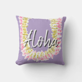 Aloha Hawaiian Plumeria Lei Elegant Floral Pastel  Kissen