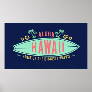 Aloha Hawaiian Poster du surfer