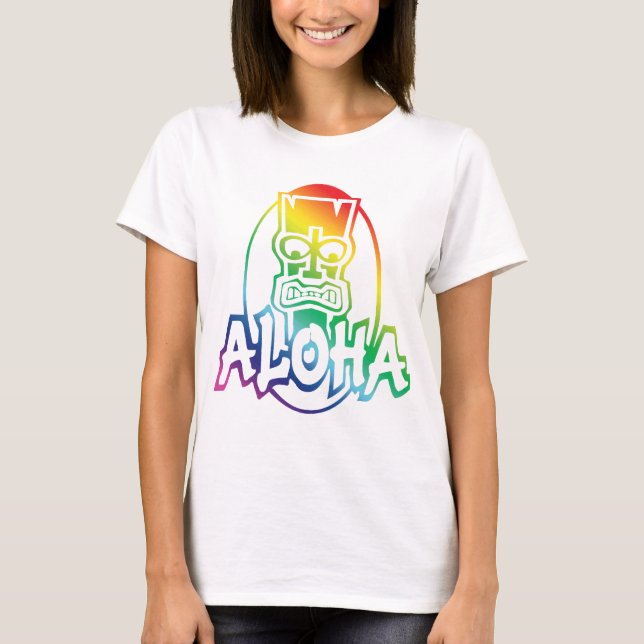 Aloha Hawaiian Rainbow T-Shirt (Vorderseite)