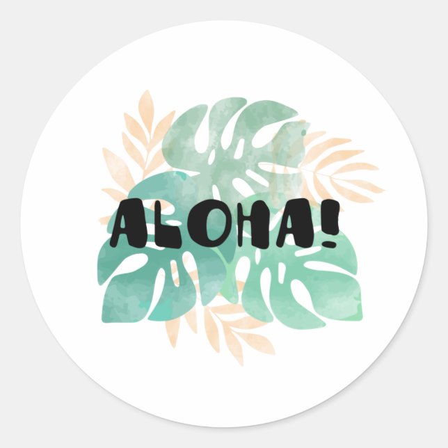 Aloha hawaiian runder aufkleber (Vorderseite)