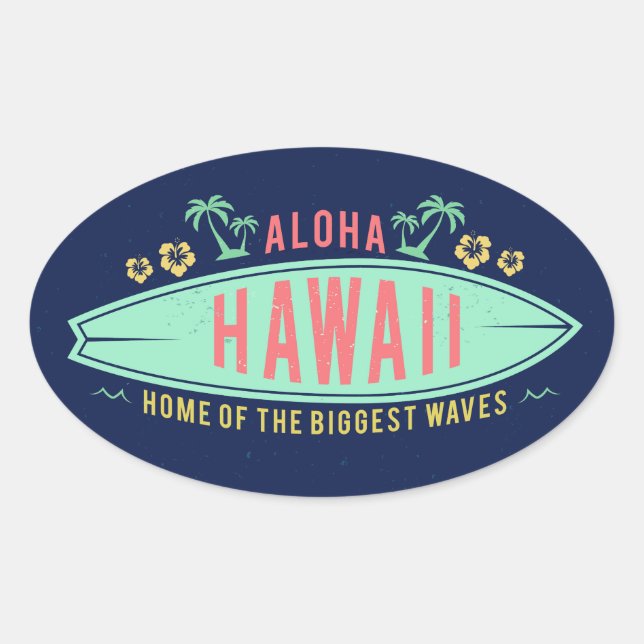 Aloha Hawaiian Surfer Aufkleber (Vorderseite)
