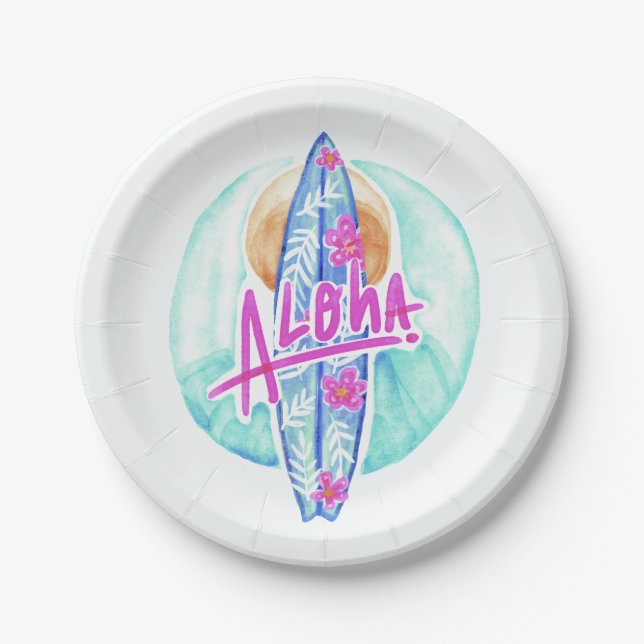 Aloha Hawaiian Surfer Teller (Vorderseite)