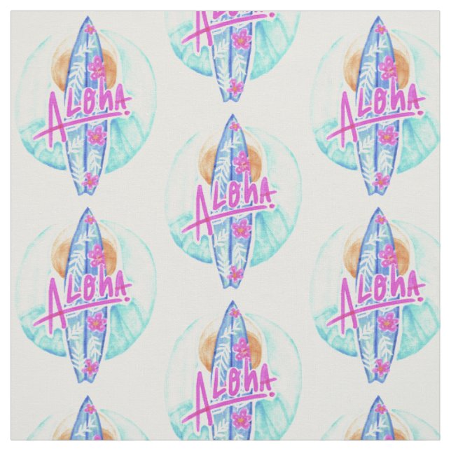 Aloha Hawaiian Surfer Zollgewebe Stoff (Muster)