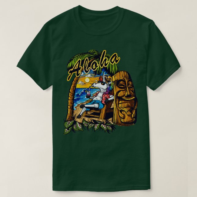 Aloha Hawaiian Tropical Unicorn Moa Bea T-Shirt (Design vorne)
