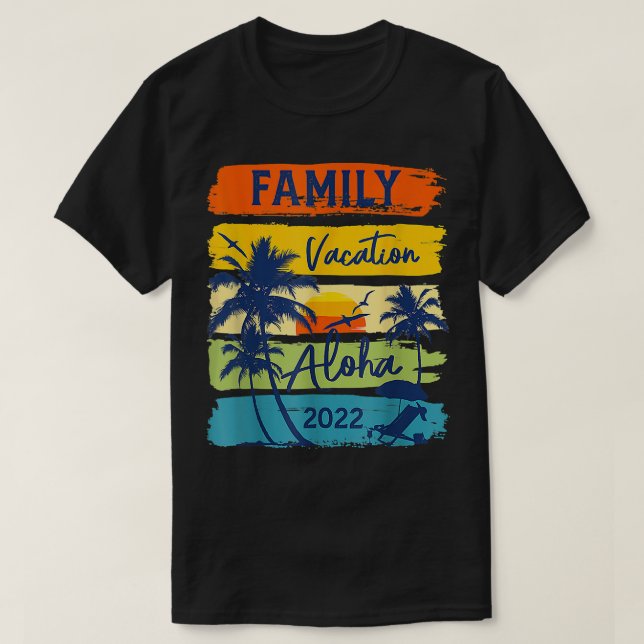 Aloha Hawaiian Vacation 2022 Spring Break Retro Su T-Shirt (Design vorne)