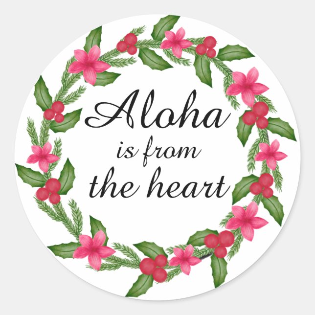 Aloha hawaiian vom Herzsticker Runder Aufkleber (Vorderseite)