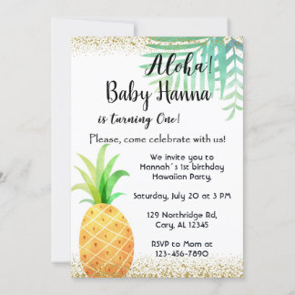 Aloha, hawaiianische Geburtstagsparty einladen, An Einladung