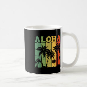 Aloha Hawaiianische Insel Palmen Surfbrett Strand Kaffeetasse