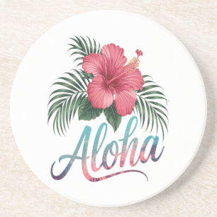 Aloha Hawaiianische Inseln Hawaii Hibiskusblüte Getränkeuntersetzer