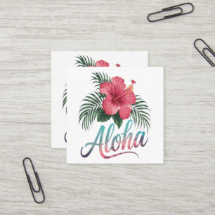 Aloha Hawaiianische Inseln Hawaii Hibiskusblüte Quadratische Visitenkarte