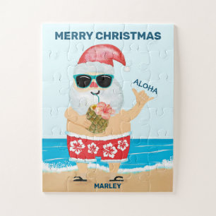 Aloha Hawaiianischer Weihnachtsmann Strand Kinder