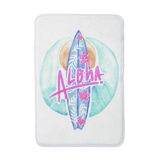 Aloha hawaiische Surferbadmatten Badematte (Vorderseite Vertikal)