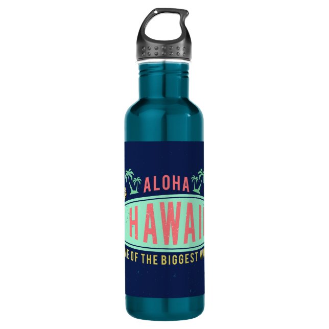 Aloha hawaiische Surferwasserflaschen Edelstahlflasche (Vorderseite)