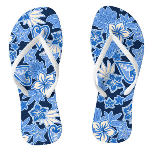 Aloha Heart Hawaiian Hibiskus Tropical Flip Flops
