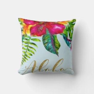 Aloha Helle Elektrische Pop Tropicale Blütenpracht Kissen