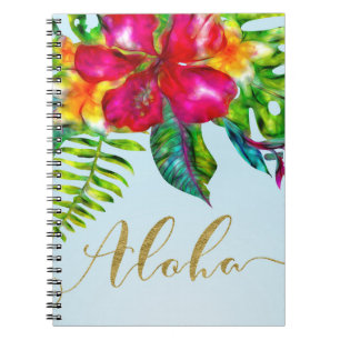 Aloha Helle Elektrische Pop Tropicale Blütenpracht Notizblock