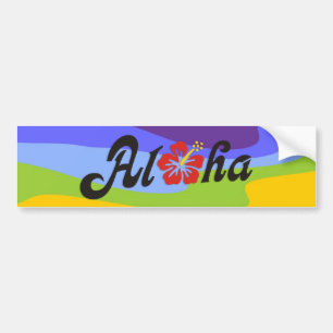 Aloha Hibiskus - flacher Hawaii-Entwurf + Ihre Autoaufkleber