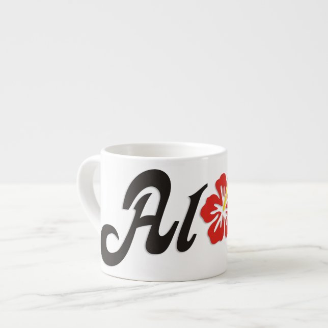 Aloha Hibiskus - flaches Hawaii Design + Ihre Idee Espressotasse (Vorderseite Links)