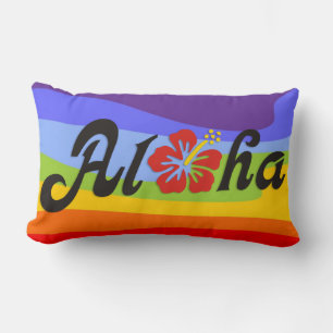 Aloha Hibiskus - flaches Hawaii Design + Ihre Idee Lendenkissen