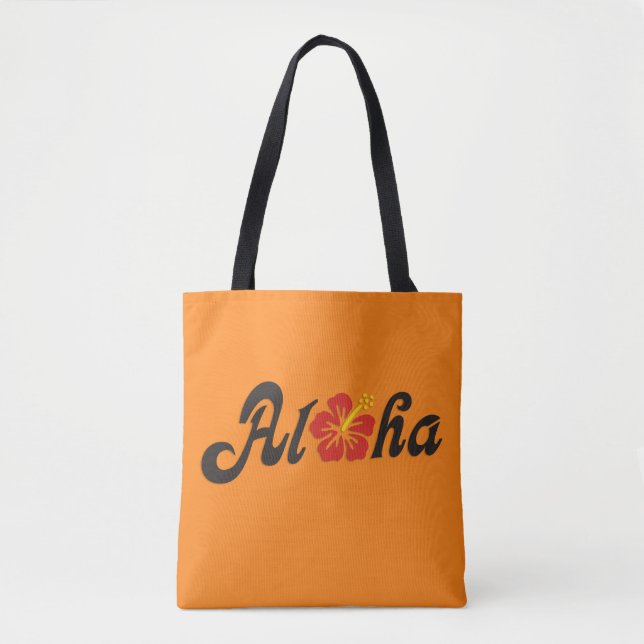 Aloha Hibiskus - flaches Hawaii Design + Ihre Idee Tasche (Vorderseite)