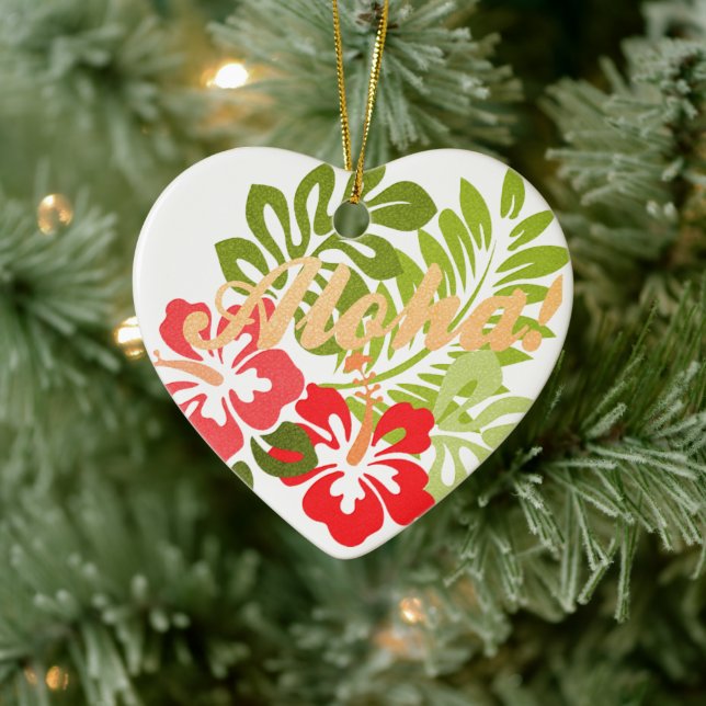 Aloha Hibiskus Keramik Ornament (Baum)