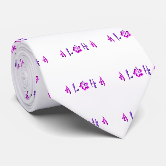Aloha-Hibiskus-Logo Krawatte (Gerollt)